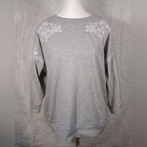 Simply Vera Vera Wang Sweatshirt With Embroidered Flower Details Women's Medium